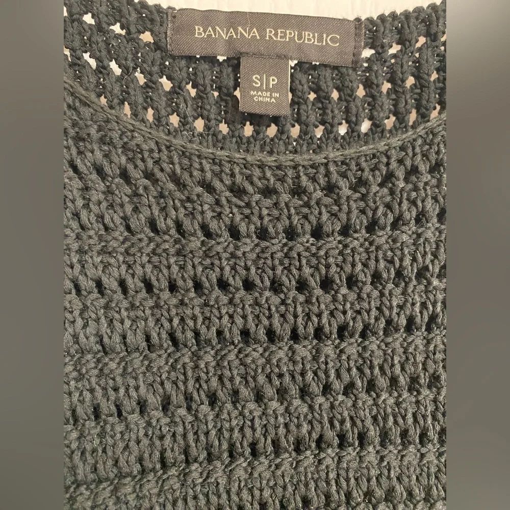 Banana Republic Knit Cotton Beachy Spaghetti Strap Mini Black Dress Size Small - Picture 6 of 7